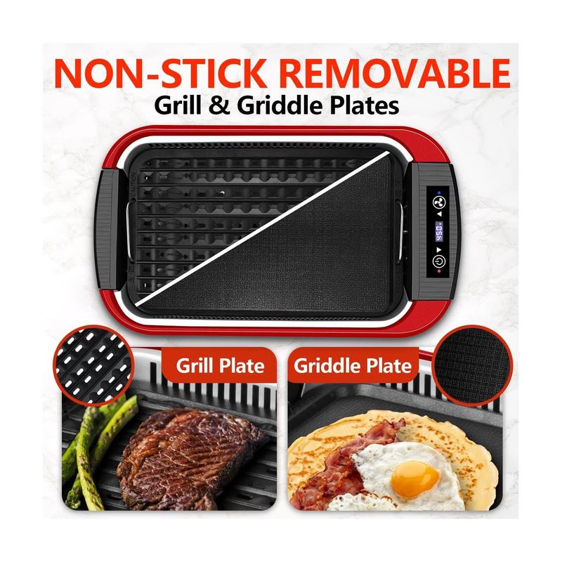 Cusimax Electric Portable Indoor Smokeless Grill, Double Plate