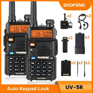Baofeng Radio UV-5R Dual Band Portable Walkie Talkie, Rechargeable Long Range Ham Radio Handheld Two Way Radio with 6xAA Battery Case, Survival Gear for Outdoor, Hiking, Emergency Audio