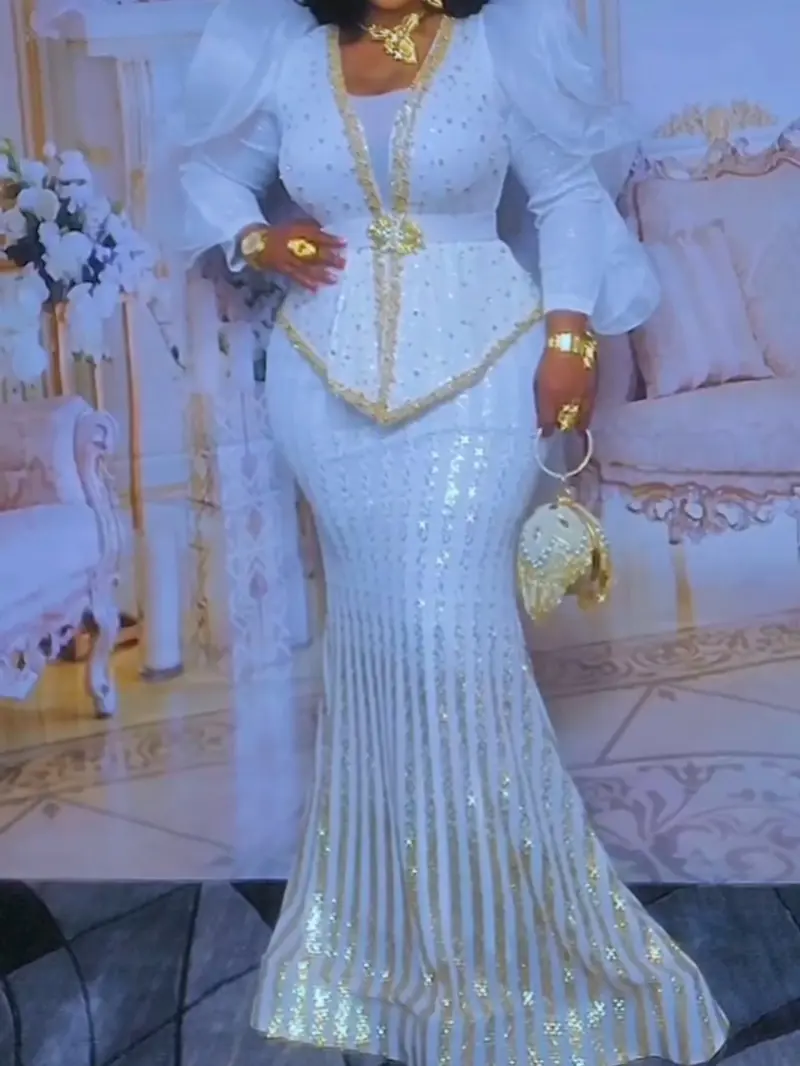 gold and white dresses - TikTok Shop