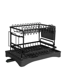 Kitchen Multi-Functional Drain Rack, Dish Draining Shelf, Countertop Bowl Drying Rack, Small Storage Organizer for Bowls and Plates