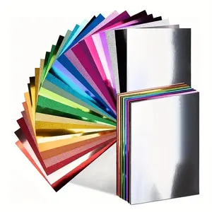 Mirror Holographic Color Glitter Metallic Foil Paper 250gsm 8.27"x11.69" For DIY Crafts Card Making Scrapbooking Die Cut Machine 20sheets
