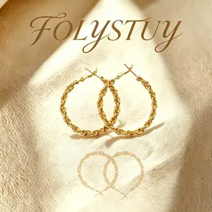 [Rope Earrings]【FOLYSTUY (C0072)】Rope Earrings Unisex Fashion Trend Accessory for Women and Men。Twisted dough