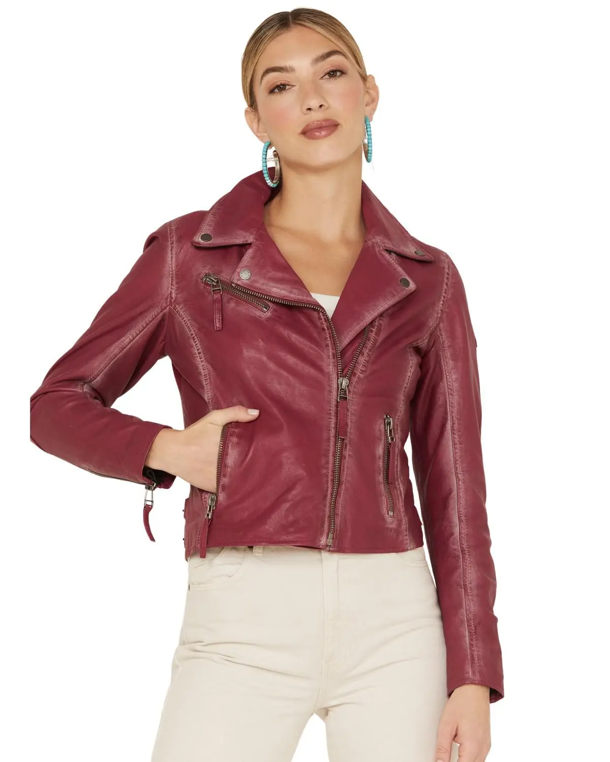 Mauritius Leather Women's Christy Scatter Star Jacket - Christyrf-Orchid