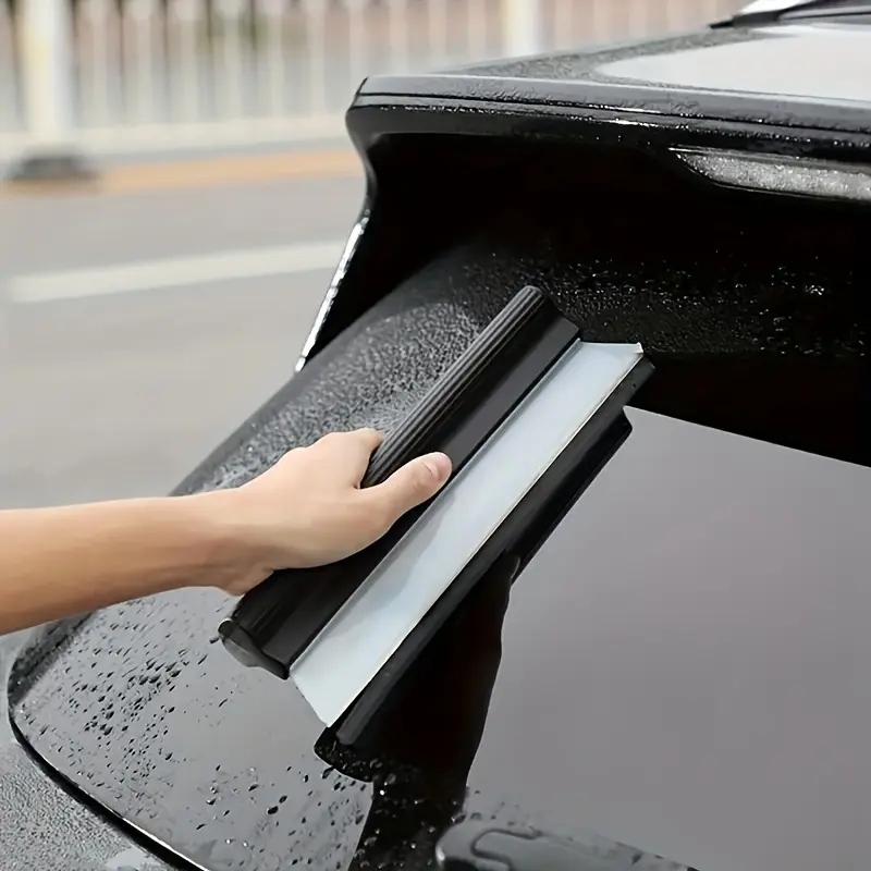 1pc Soft Silicone Car Scraper - Portable Window Cleaner with Magnetic Design, Effective Drying for Paint Glass & Windshield, Essential Auto Detailing Accessory, Plastic Material, Ideal for Bathroom, Kitchen, Living Room, Bedroom, Outdoor Us