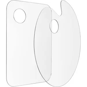 2 Pack 11.8 x 7.9 Inch Acrylic Paint Palette with Thumb Hole Clear Paint Pallet, Easy Clean Non-Stick Artist Pallet for Oil Watercolor Craft DIY Art Painting Palette