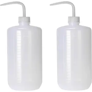 2-Pack 1000ml/34oz Clear Plastic Squeeze Tattoo Bottle with Scaled Narrow Mouth, Lab Squeeze Wash Bottle,Watering Tool for Gardening & Lab Succulent Watering