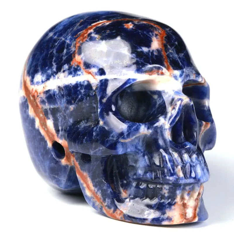 2.0 " Sodalite Carved Crystal Skull, Super Realistic, Crystal Healing