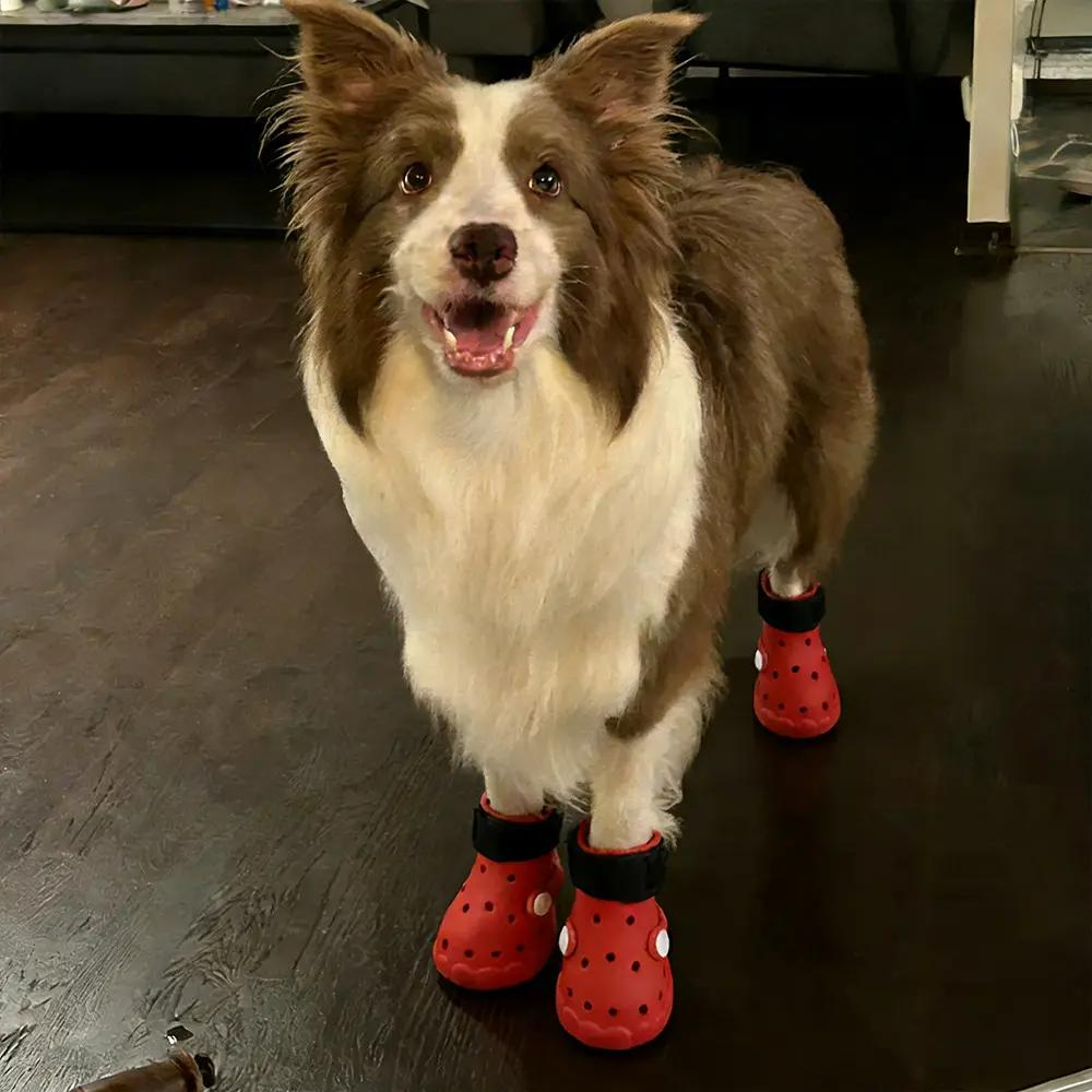 Dog Shoes 4 Pack Breathable Dog Boots for Small Medium Large Dogs, Soft Anti-Slip Paw Protectors for Outdoor Walking, Summer Hot Pavement Protection Pet Shoes laundry