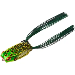 Poppin' Pad Crasher Topwater Bass Fishing Hollow Body Frog Lure with Weedless Hooks