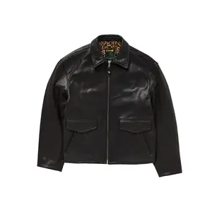 Supreme Men's Schott Leather Racer Jacket (FW24) Black, from StockX