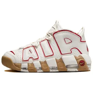 Nike Air More Uptempo Women's Mid-Top Retro Basketball Shoes in White and Red with Durable and Breathable Design Trending Shoes, House White Official Shoes to Get / Maison Mihara