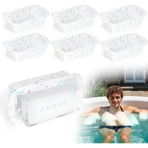 6Pack   Ice Block Mold 15lbs  for Cold Plunge Tubs & Ice Baths, Freezer Safe Giant  Trays, Water Chiller Accessories for Athletes Coolers (White)