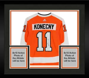 Framed Travis Konecny Philadelphia Flyers Autographed Orange Adidas Authentic Jersey - Fanatics Authentic Certified