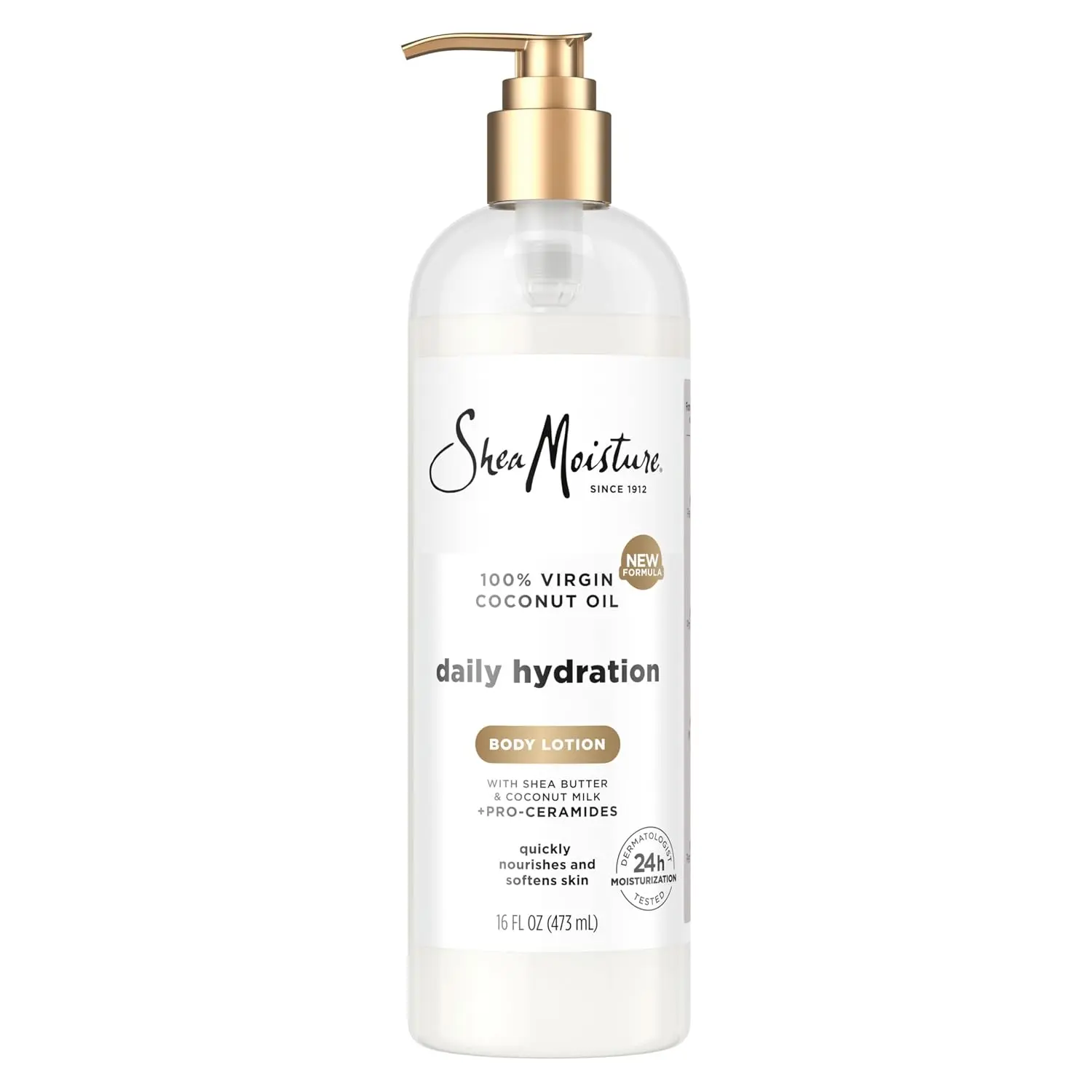 Shea Moisture Daily Hydration Body with Virgin Coconut Oil 16oz | For dry, dull skin -unlock 24H hydration for your daily moisture needs with Shea Butter, Coconut Milky, and Pro-Ceramides.