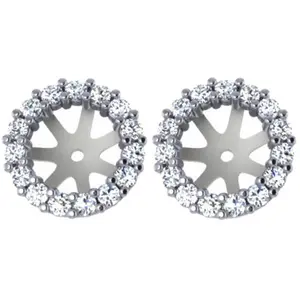 5/8ct  Diamond Earring Studs Halo Jackets 14 Kt (7-7.5mm)