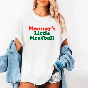 Mommy's Little Meatball Unisex Heavy Cotton Tee, Funny Italy Shirt, Nic from Love Island Inspired Graphic Tee, Italian Food Lover Gift, Cute Summer Outfit, Family Vacation T-Shirt, Casual Streetwear for TikTok Fashion