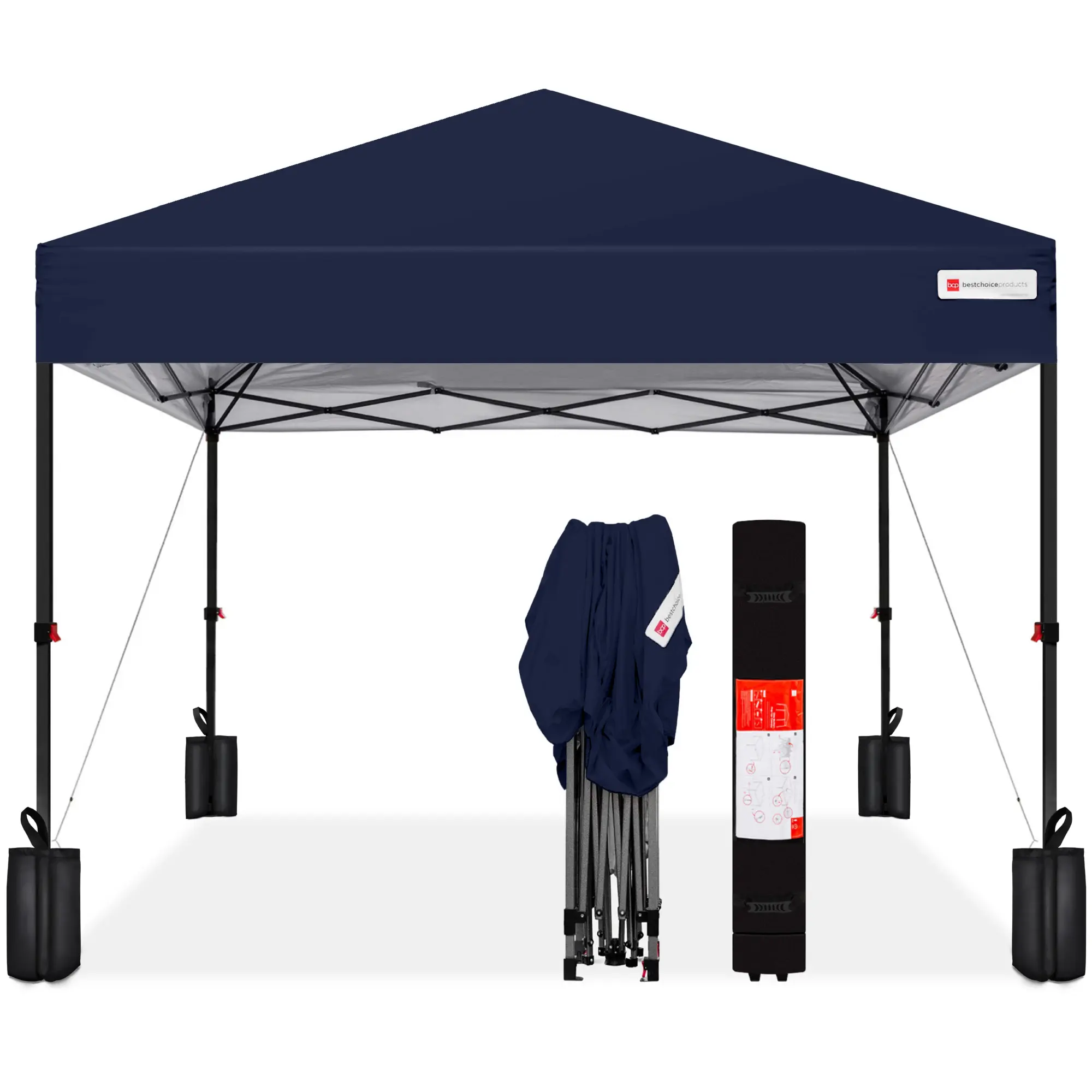Best Choice Products 10x10ft Easy Setup Pop Up Canopy w/ 1-Button Setup, Wheeled Case, 4 Weight Bags Best Choice Products 10x10ft Easy Setup Pop Up Canopy w/ 1-Button Setup, Wheeled Case, 4 Weight Bags