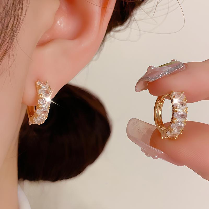 Fashionable and elegant earrings, sparkling accessories for women, earrings for women, Full diamond circular ear ring design,stylish accessories, casual and fashionable jewelry, Mother's Day and Valentine's Day gifts, jewelry gifts for her
