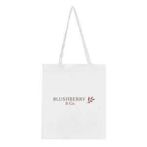 BLUSHBERRY & Co. Classic Canvas Tote Bag - Eco-Friendly 100% Cotton Off-White Canvas with Durable DTG Print, Spacious Interior, Long Handles for Shoulder or Hand Carry