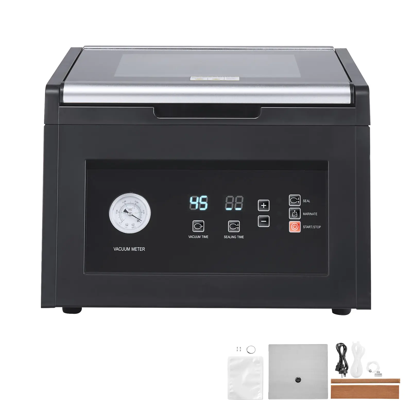 Chamber Vacuum Sealer, 380W Vacuum Pump Power, Sealing Bag Packing Machine for Wet Foods, Meat, Compact Design with 11.5 in Sealing Length, Ideal Commercial Sealer for Professional and Home Use