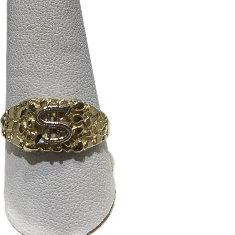 Soto’s Jewelry Nugget Ring with white gold Money Sign Size 12