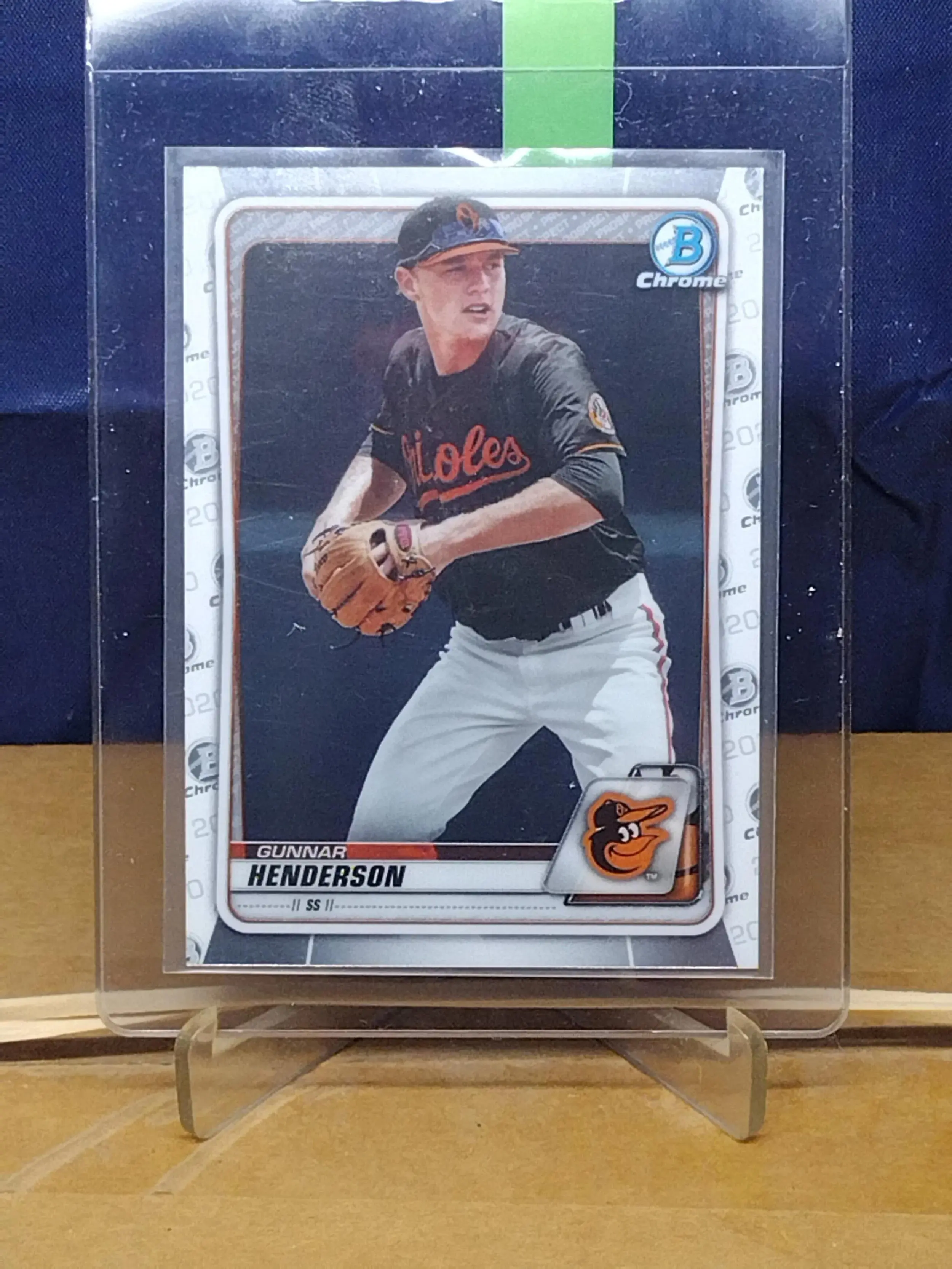 Gunnar Henderson Prospect 2020 Bowman Chrome Baseball Trading Card - Baltimore Orioles Player Image