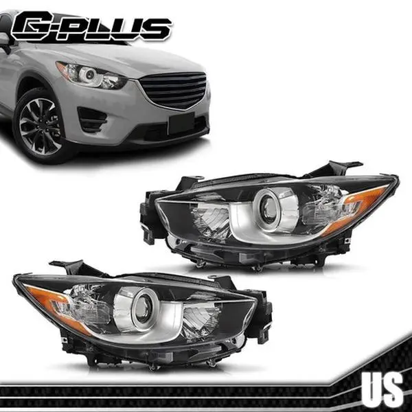 Aftermarket Headlight Set - Driver & Passenger Side, Vehicle-Specific Fit for 2013-2016 Mazda CX-5 G-PLUS, Lighting Assemblies & Components