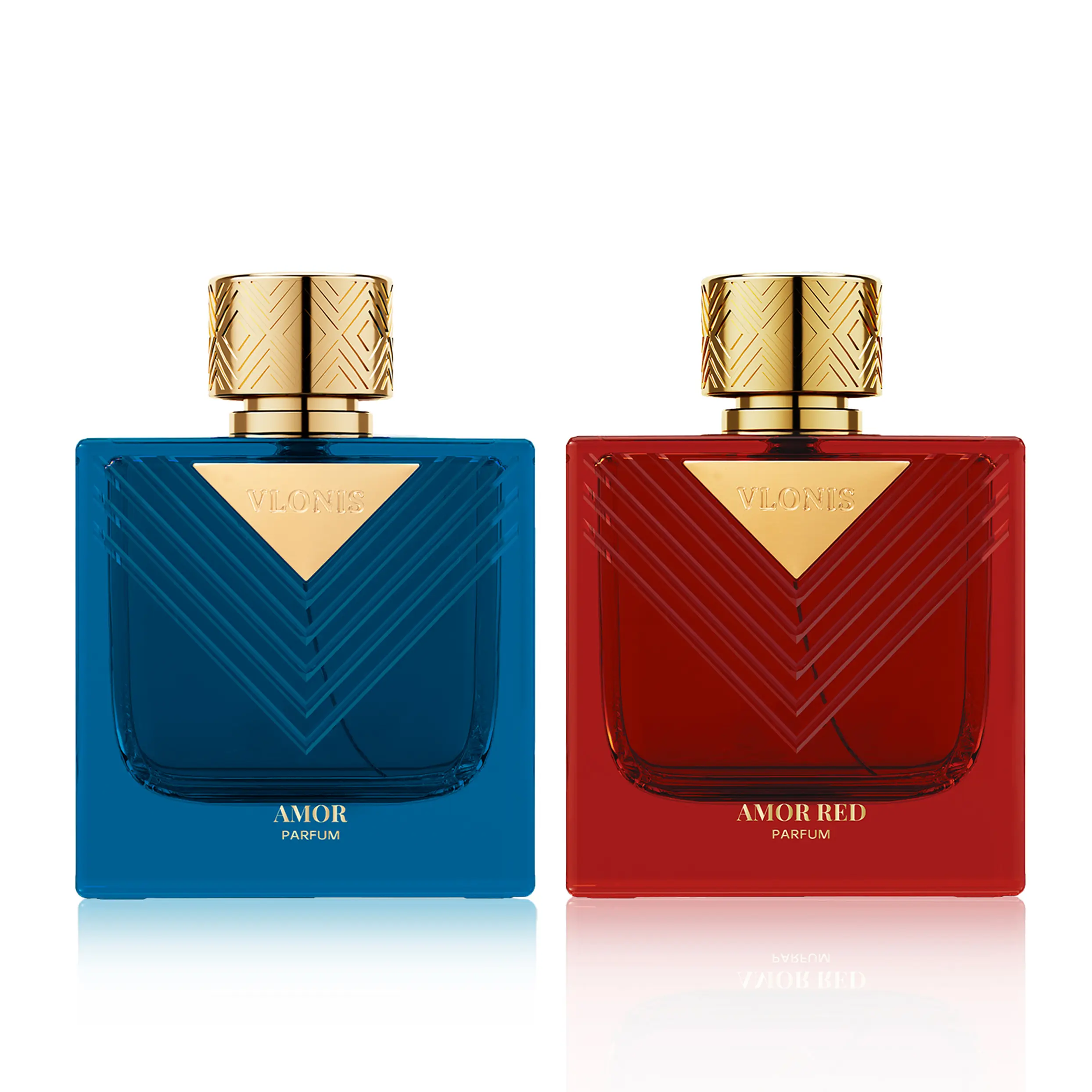 VLONIS Men's Cologne Gift Set, Amor & Amor Red 2-Piece Signature Scent Duo, Long-Lasting EDP Spray with Sweet, Spicy & Vanilla Notes (2 x 3.4 oz), Vanilla Scents, Scent Layering