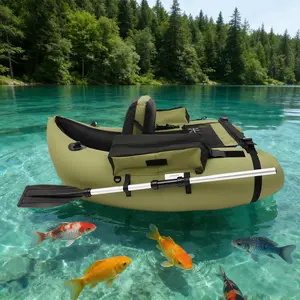 CNCEST Inflatable Fishing Boat Inflatable Kayaks with Adjustable Backrest & Oars Portable 286lbs Capacity Pontoon Boat for Lakes, Rivers, Fishing & Water Sports