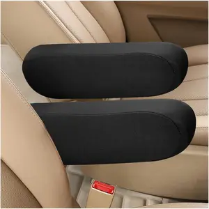 2 PCS Car Front Seat Armrest Covers, Elastic Fabric Auto Seat Armrest Protectors, Universal Front Seat Armrest Cover Replacement, Vehicle Accessories for Car, SUV, Truck (Black)