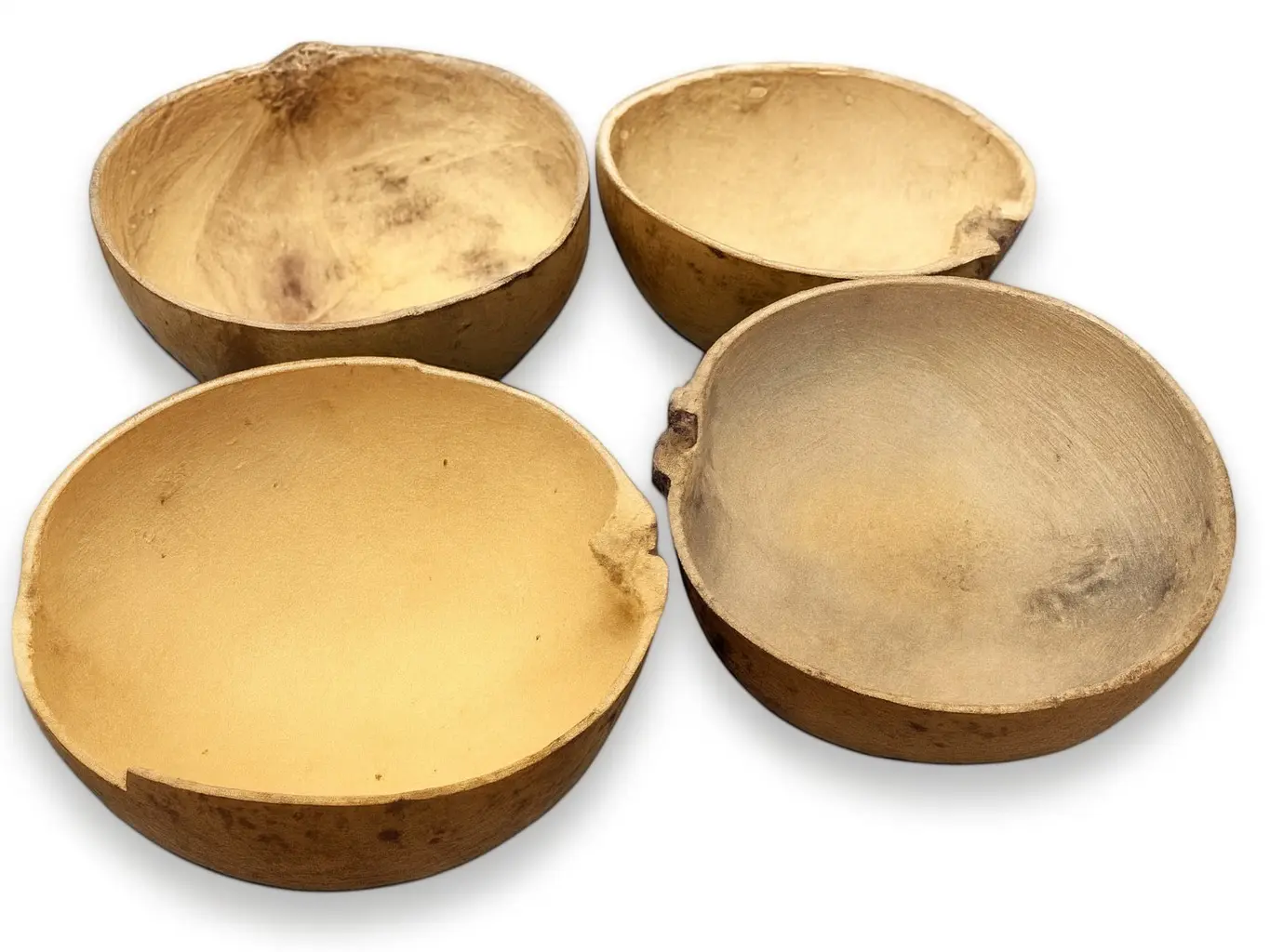 Jicaras Natural Wood Authentic Calabash Shape Jicara Bowl Set Pack - Essential for Santería Rituals and Spiritual Practices