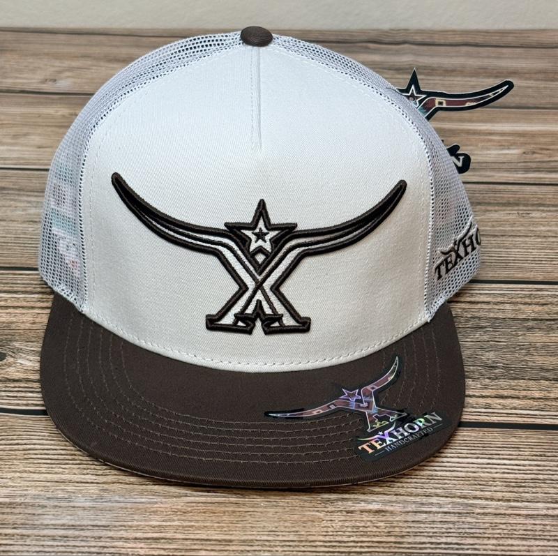 Tex Horn Hat - White/Brown