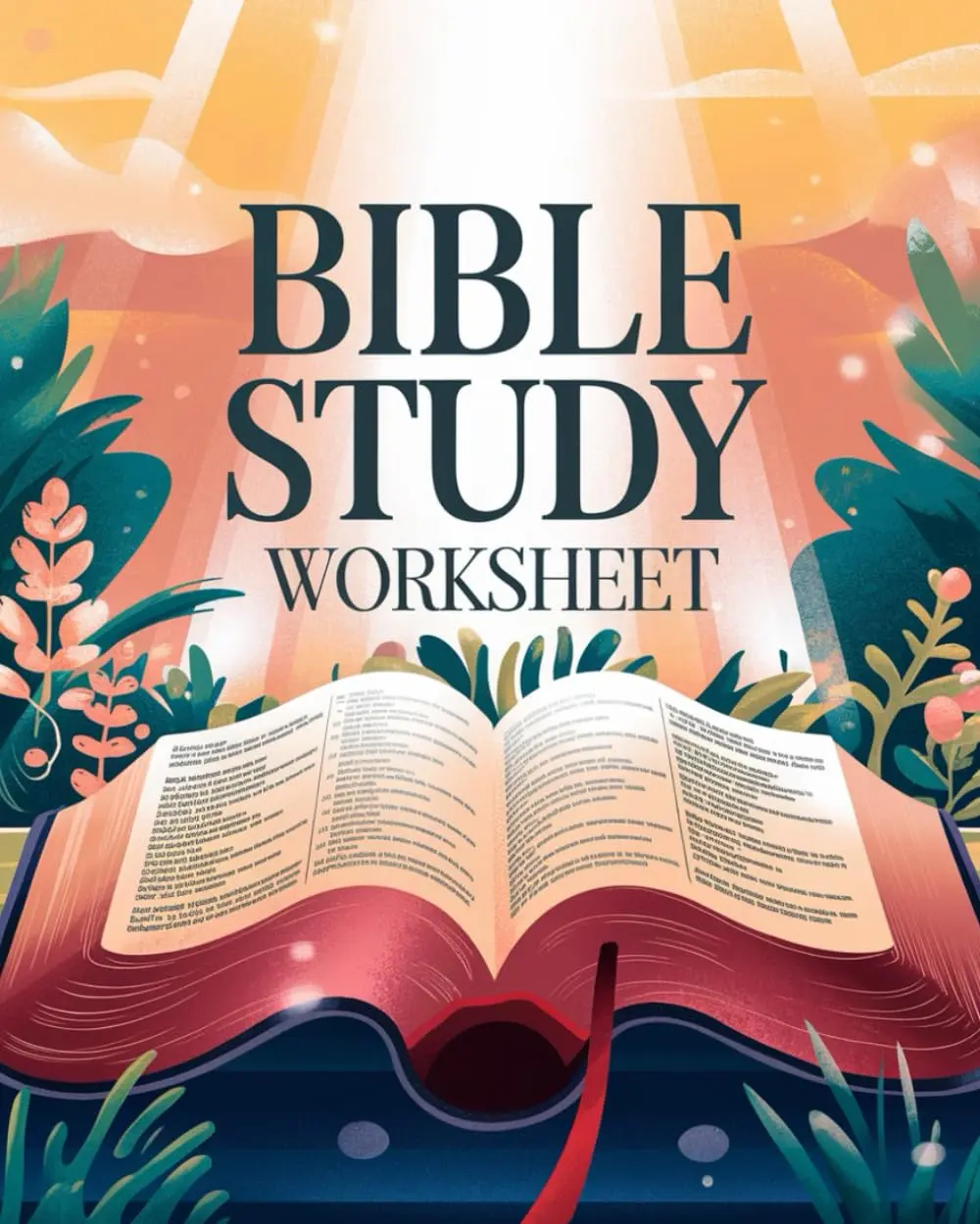 Bible Study Worksheet: Guided Workbook for Scripture Study, Reflection ...