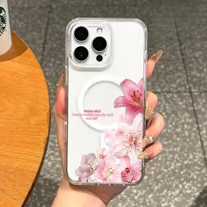 Girly Magnetic Case Suitable for IPhone11/12/13/14/15/16/17promax, Blossoms of Divine Assurance, Slim Fit, Drop-Proof | Perfect for Soft Girl Aesthetic