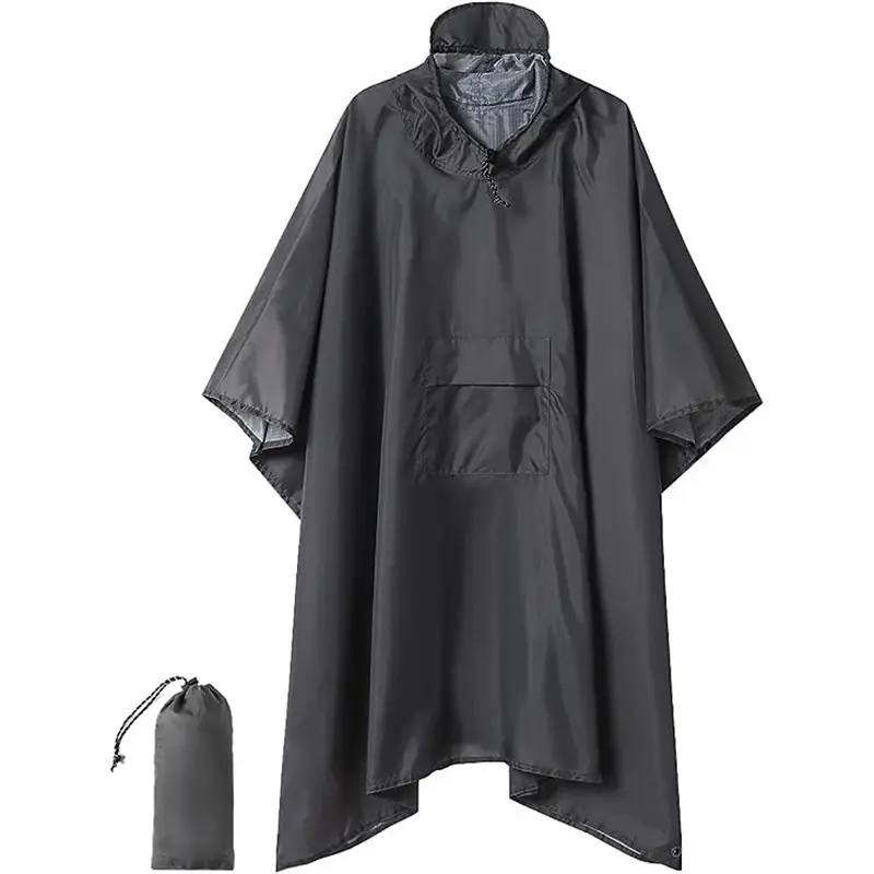 Grey raincoat pocket