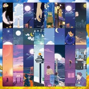 24pcs Cartoon Anime Cure Small Illustrations No Repetition Series Simple Handbook Literature and Art Creativity Paper Bookmark Small Card Book Decoration Card Reading Label Card