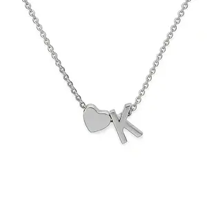 Tiny Initial Necklaces Golden Heart Letter A-Z Necklace Dainty Heart Name Necklace Personalized Initial Tag Pendant Birthday Gifts Anniversary Gifts Jewelry for Women Girls Christmas Gifts lovisa