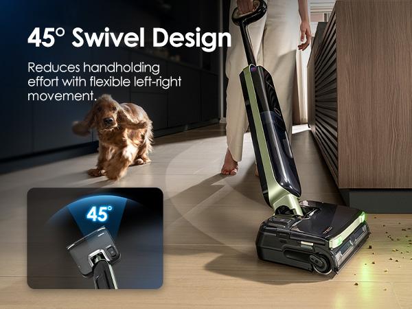 Tineco FLOOR ONE S7 Master Wet Dry Vacuum Cleaner, StreakFree Scraper, 3.9inch Ultra-Slim Body, 23kPa Suction, Flashdry Self-Cleaning System, 150° DustReveal Green Headlight