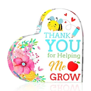 Teacher Appreciation Gift - Valentine's Day Gift for Women - Keepsake Paperweight with Office Classroom Décor Design Decor Glass Decoration Water Proof