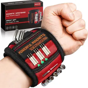 Magnetic Wristband with Strong Magnets and Adjustable Belt, Tool Organizer for Holding Screws, Nails, Bolts, Ideal Gift for Men (Father's Day Gift for Dad, Husband, Grandpa)