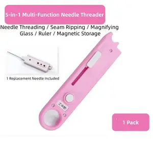 5-in-1 Sewing Needle Threader with Seam Ripper, Magnifying Glass, Ruler & Magnetic Storage - Industrial & Domestic Sewing Machine Accessory