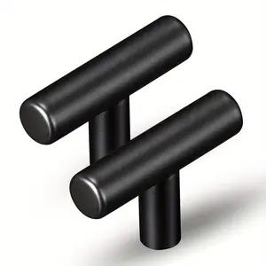 4pcs Stainless Steel Cabinet Door Handles, Furniture Drawer Pulls, Hardware T-Shape Rod Handles, Durable and Stylish