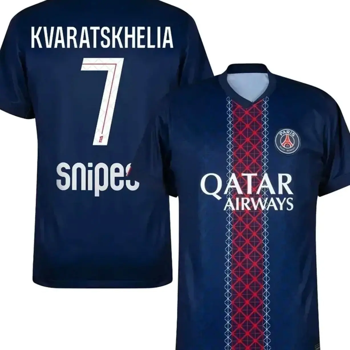 Kvaratskhelia 7 Soccer Jersey Navy Unisex Football Fan Shirt 2025 2026