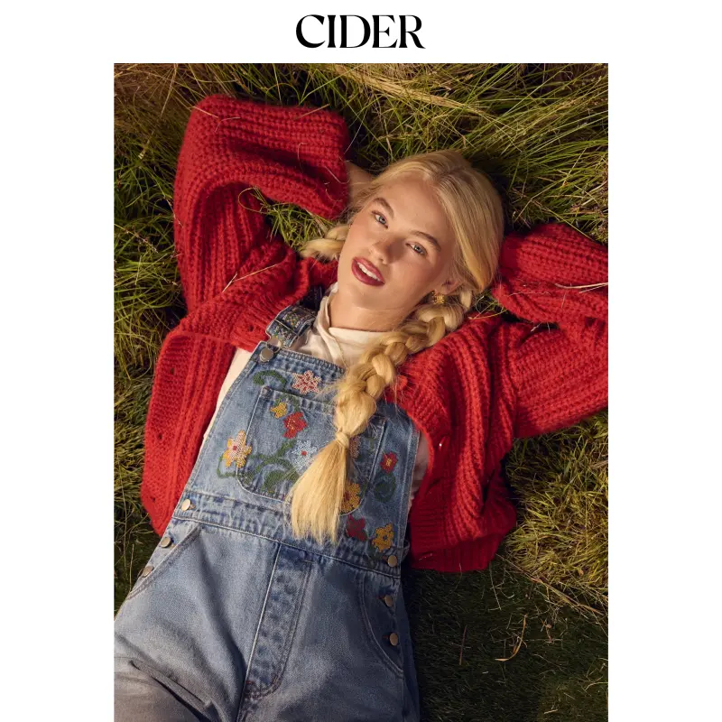 Cider Knit Crochet Lantern Sleeve Oversized Cardigan