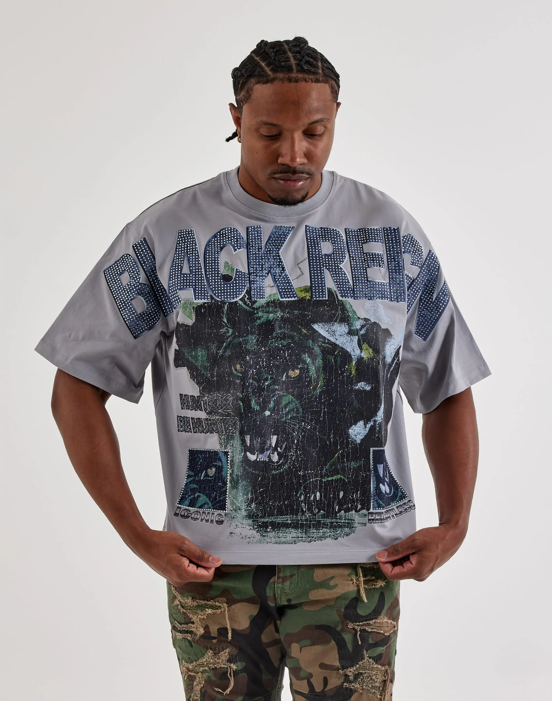 Mens Roku Studio Black Reign Cropped Tee