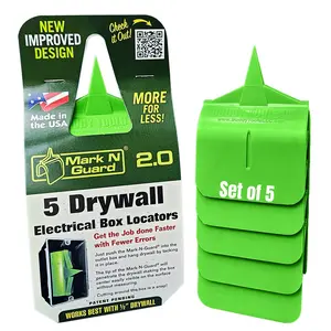 Buddy Tools Mark N Guard, Set of 5 - Drywall Outlet Marker for Finishing - Protects Wires During Sheetrock Installation - Drywall Tools for Electrical Outlet Marking - Electrical Box Locator