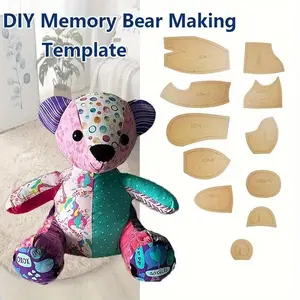 Printable Memory Bear Sewing Pattern Template for DIY Crafters | Great Easter Holiday Gift, Birthday Surprise, Wedding Keepsake & Sentimental Commemorative Present, Illustrated Assembly Tutorial Included for Beginners