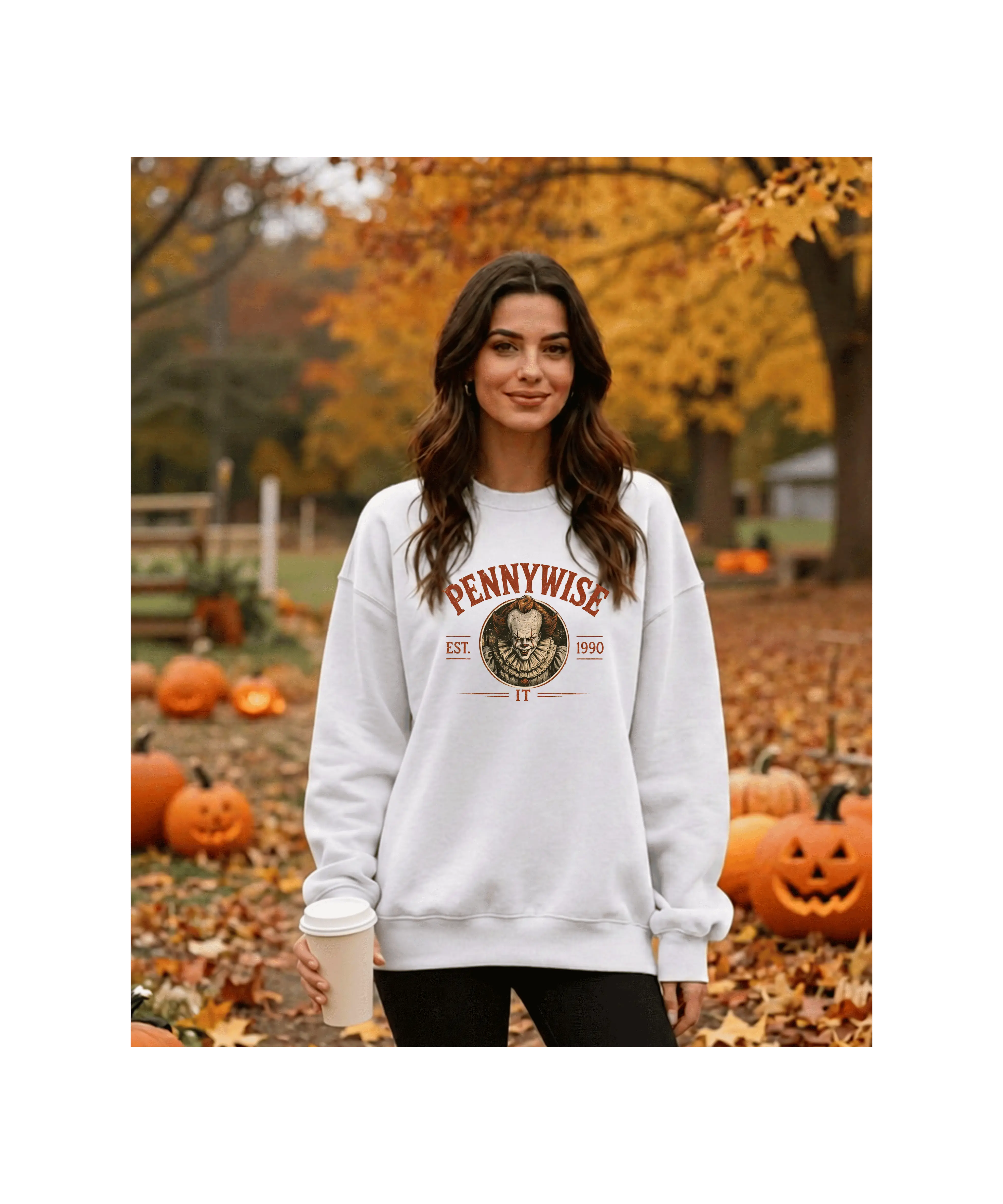 Pennywise Crewneck Sweatshirt — Vintage Horror Movie Graphic