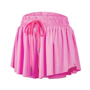 Flowy Athletic Shorts for Women Gym Yoga Workout Running Sweat Short Active Sport Butterfly Tennis Skort Skirt with Pockets Spandex Biker underneath Cute Comfy Clothes Casual Summer Outfits