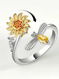 Rotatable Anxiety Ring for Men & Women, Rotating Openwork Ring, Wedding Promise Jewelry, Party Fashion Accessory, Daily Wear, Perfect Birthday Gift